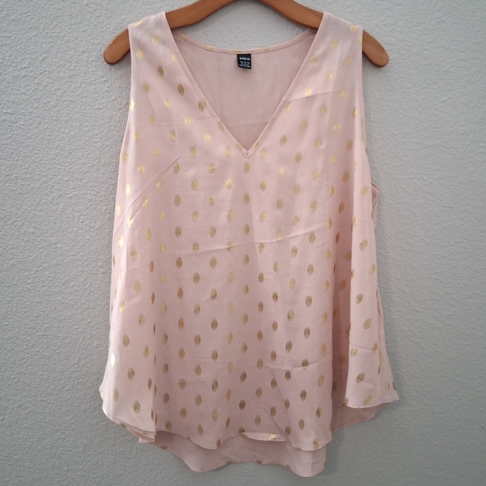 Shein Blush Pink And Gold Tank Top XL
